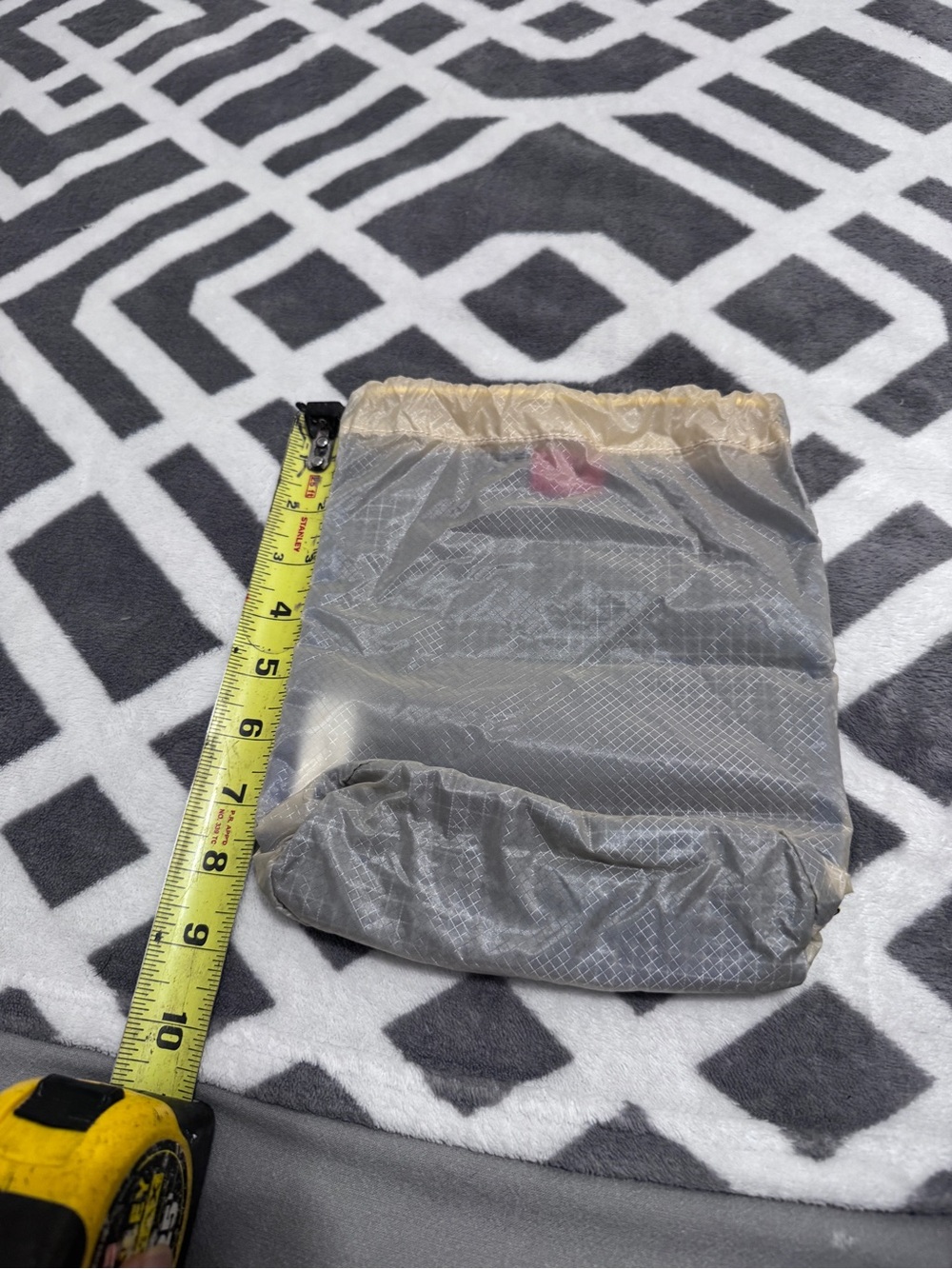 Men’s Drawstring Travel Pouch in Taupe with Yellow Cord - Picture 5 of 8